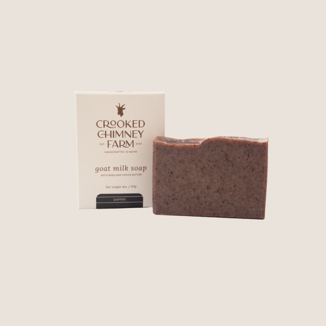 Dapper goat milk soap bar by crooked chimney farm